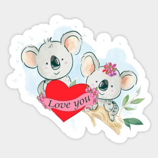 Valentines koala - Happy Valentine's day Sticker